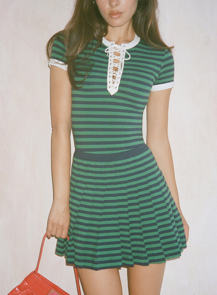 Ivy Pleated Skirt-lucky midnight navy