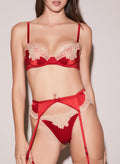 James Lace Garter Belt-rouge-Fleur du Mal