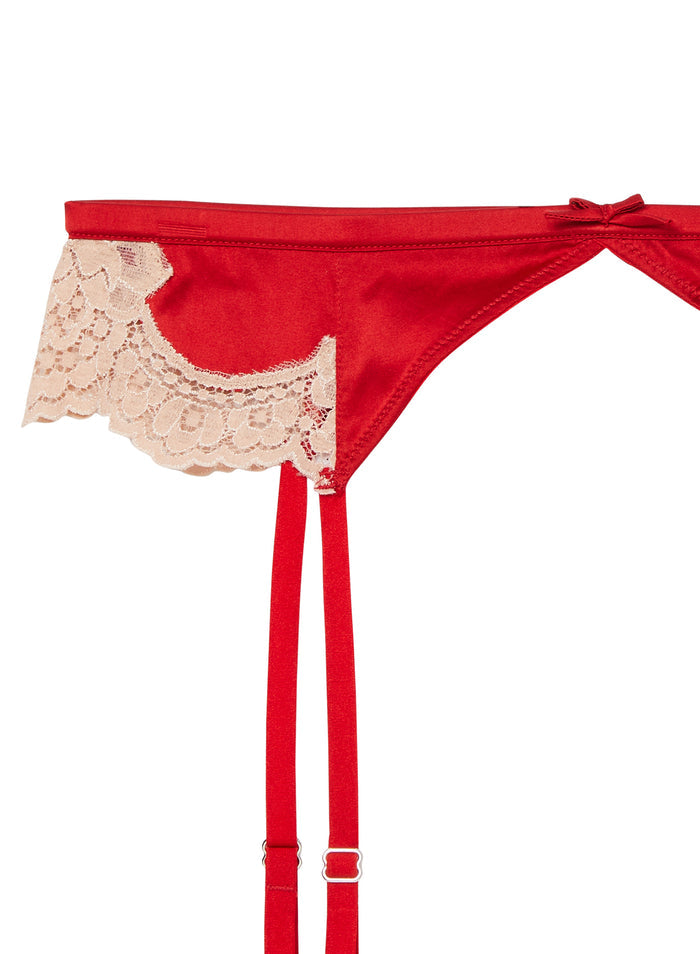 James Lace Garter Belt-rouge-flat