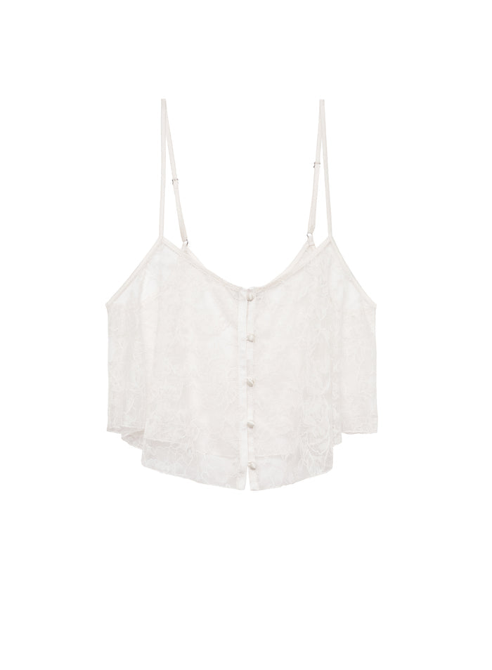 Jasmine Lace Flutter Cami-ivory-flat