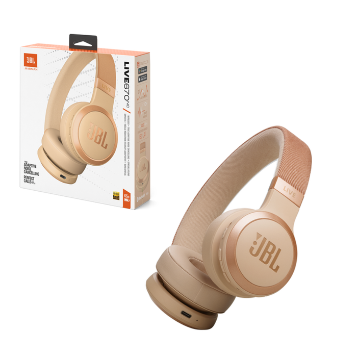 JBL Live 670NC wireless on-ear headphone - Sandstone