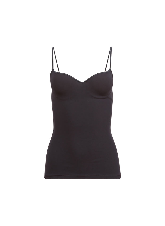 Jersey Built-In Bra Cami-black