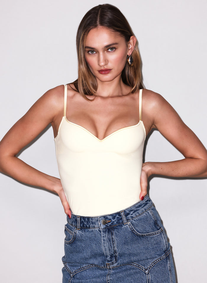 Jersey Built-In Bra Cami-buttercup