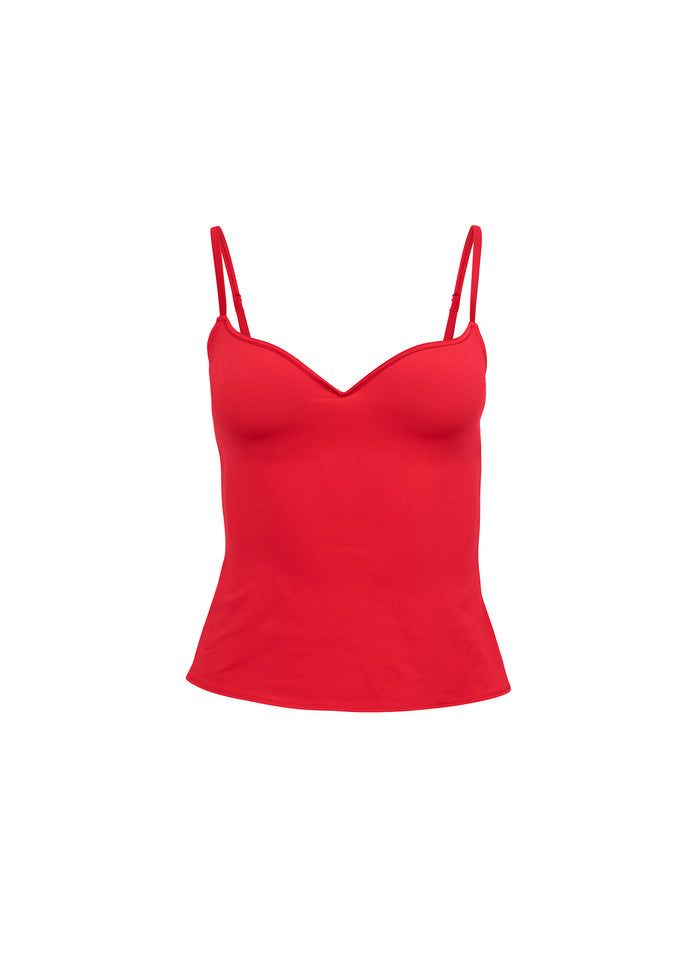 Jersey Built-In Bra Cami-rouge