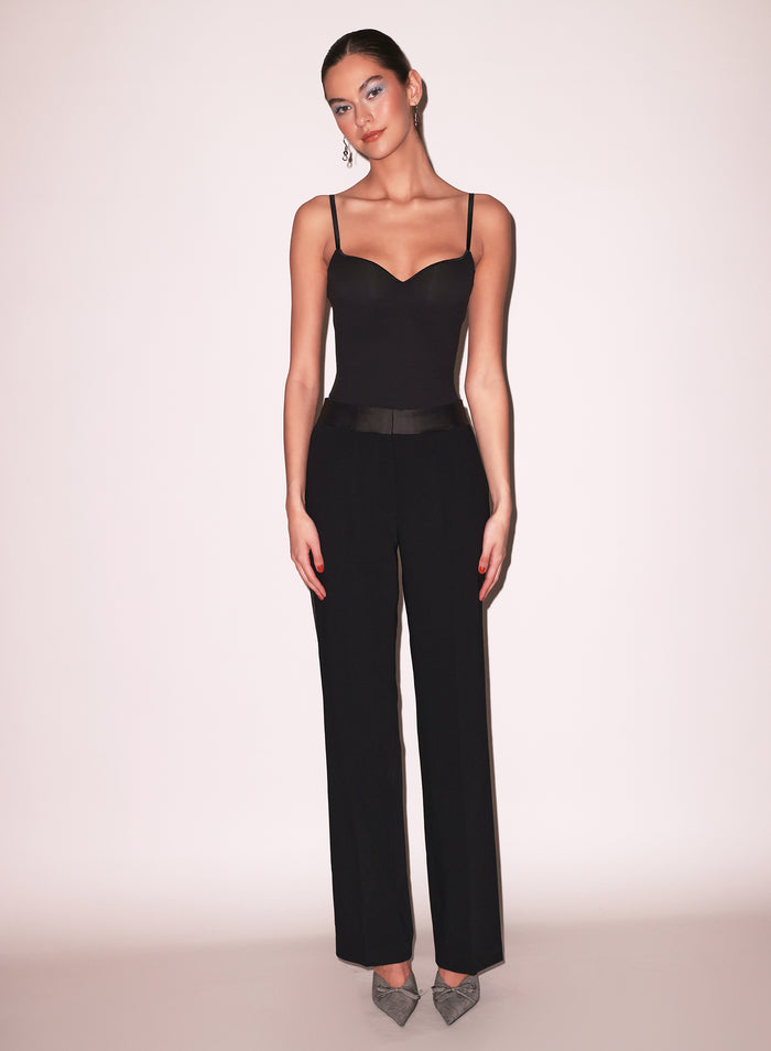 Jersey Built-In Bra Cami-black-flat