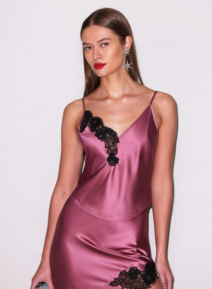 Juliet Lace Cami- pink truffle- fleur du mal