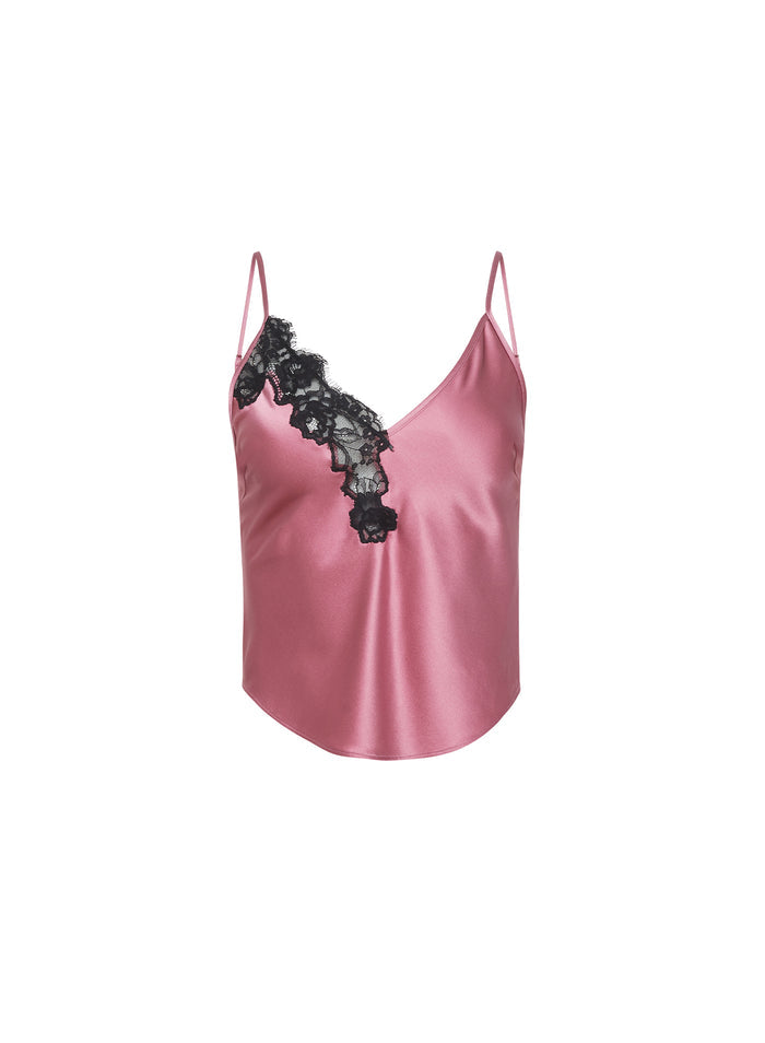 Juliet Lace Cami- pink truffle- fleur du mal-flat