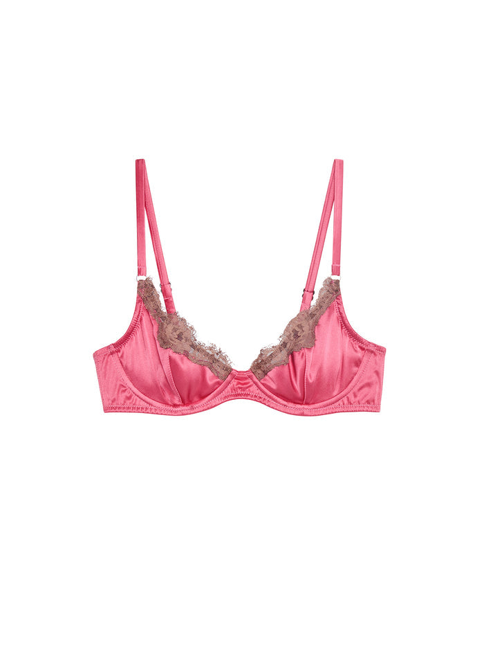 Juliet Lace Demi Bra-Fraise-Fleur du Mal-flat