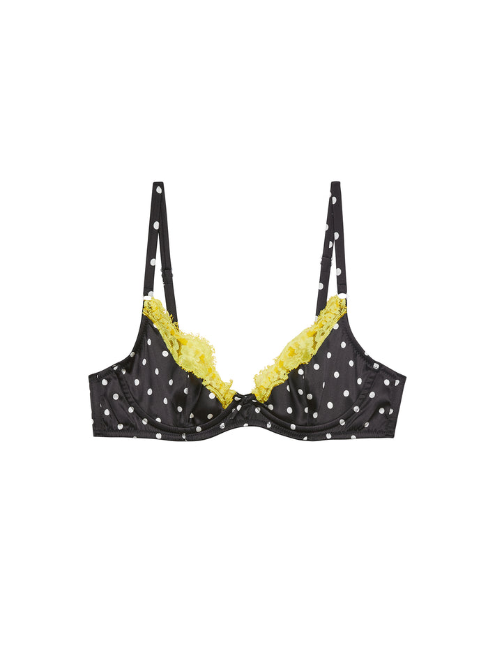Juliet Lace Demi Bra-small dot black-flat