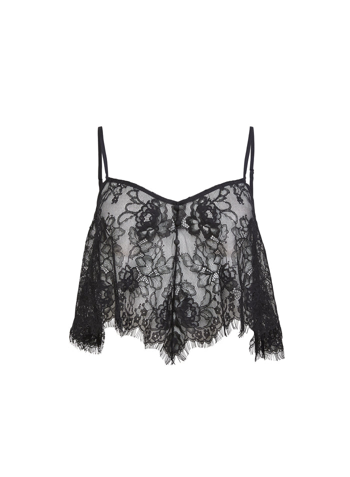 Juliet Lace Flutter Cami-black