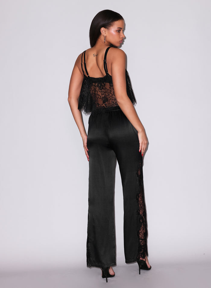 Juliet Lace Flutter Cami-black