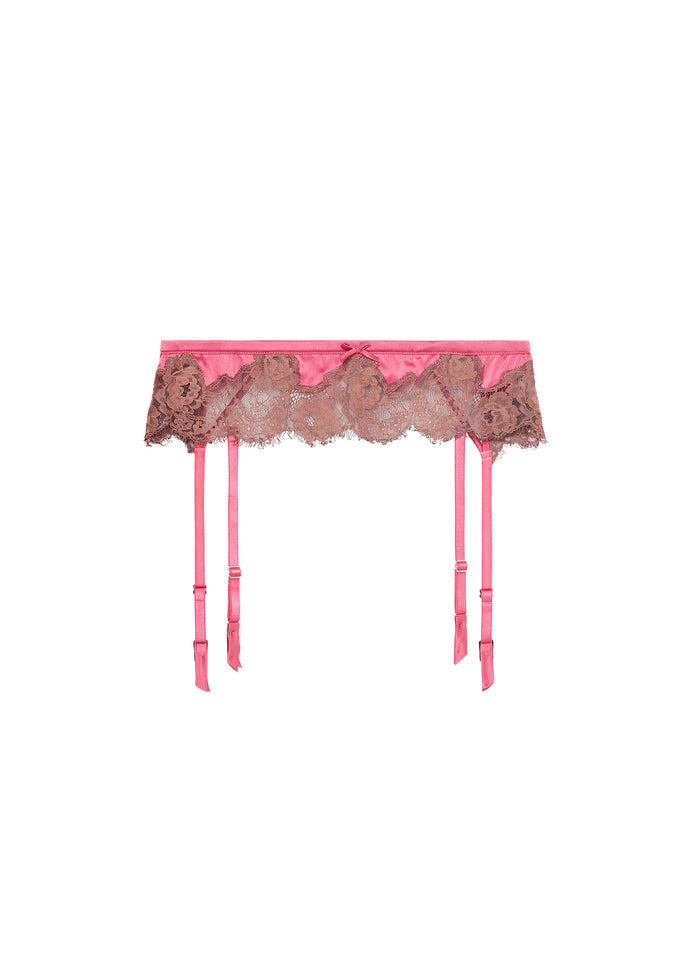 Juliet Lace Garter Belt-Fraise-Fleur du Mal-flat