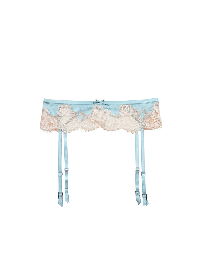Juliet Lace Garter Belt-frosted mint-flat