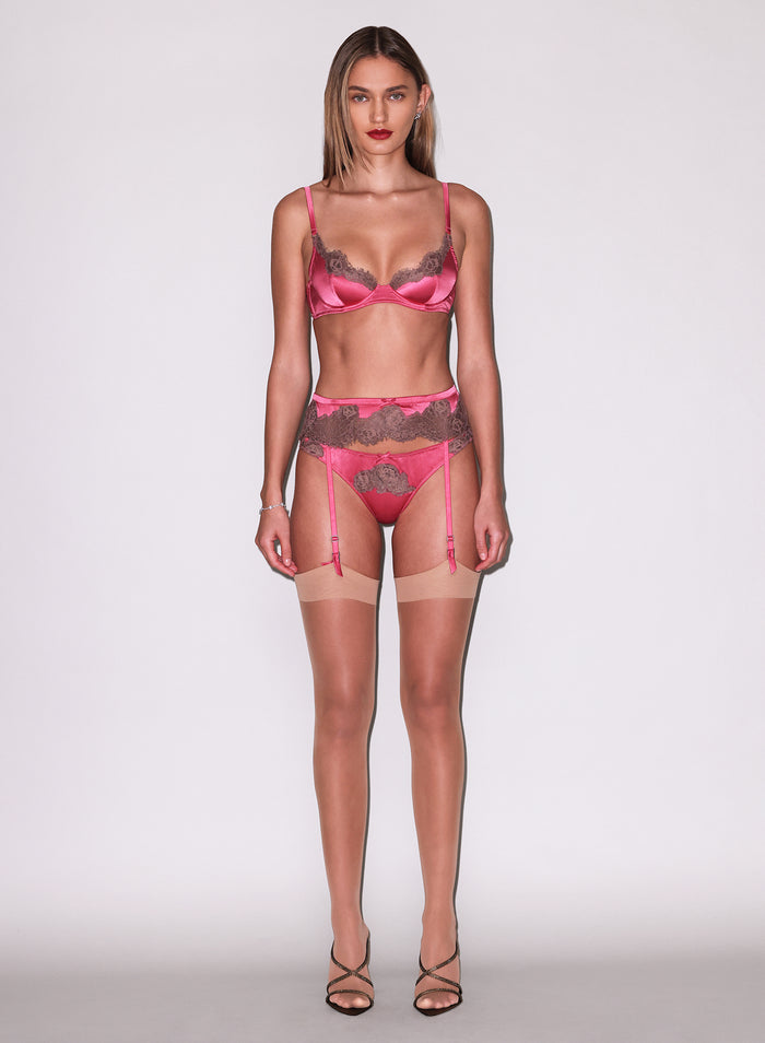 Juliet Lace Garter Belt-Fraise-Fleur du Mal