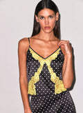 Juliet Lace Silk Cami-small dot black-Fleur du Mal