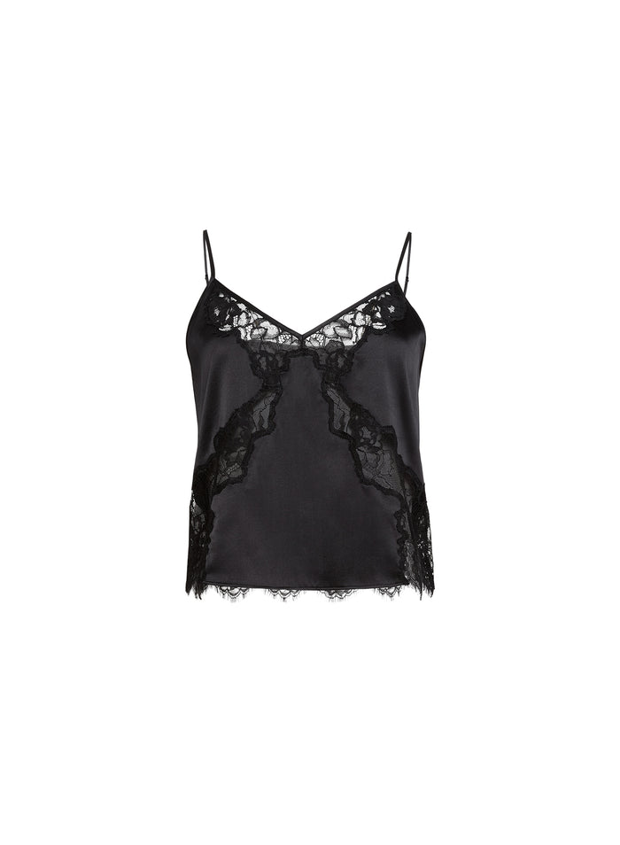 Juliet Lace Silk Cami-black