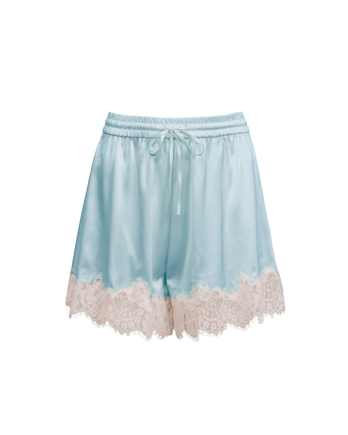 Juliet Silk & Lace Short-frosted mint
