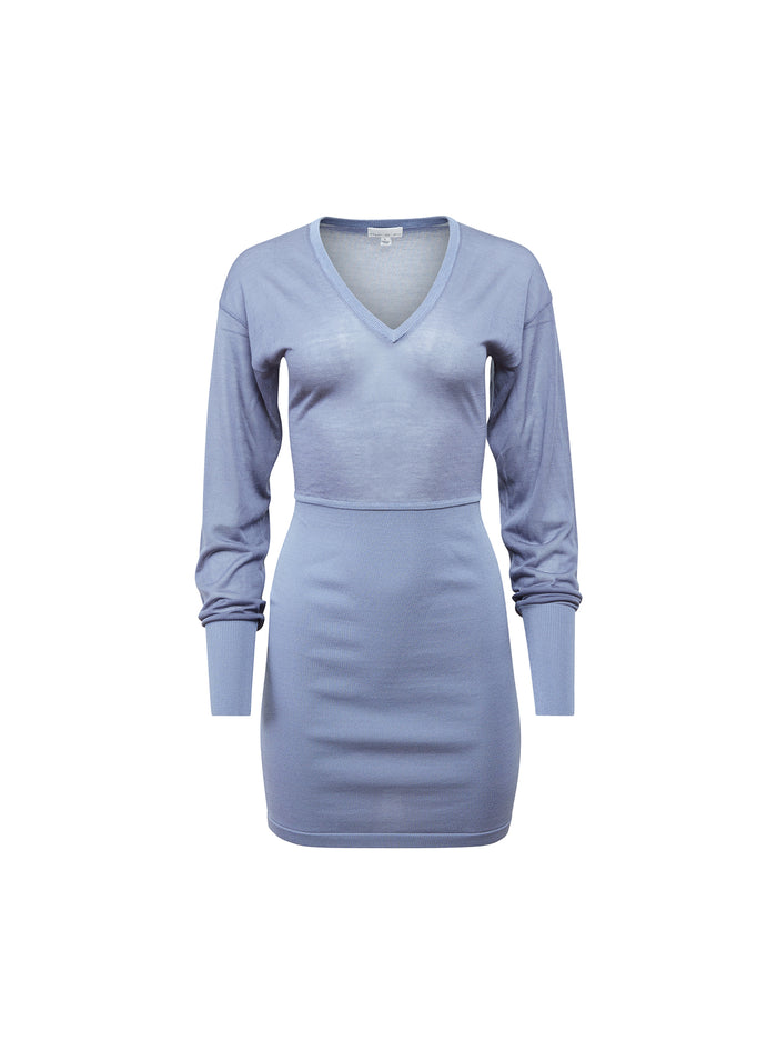 Kate Mini Dress-charcoal blue-flat