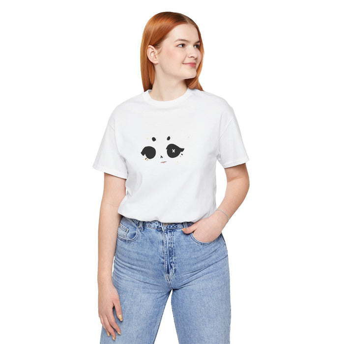 Kawaii Minimal Face Tee — Cute Anime Eyes Graphic T-Shirt