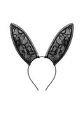 Lace Bunny Ears-black-Fleur du Mal-flat