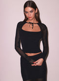 Lace Pointelle Decollété Top-black-Fleur du Mal