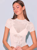 Lace Pointelle Tee-ivory-Fleur du Mal