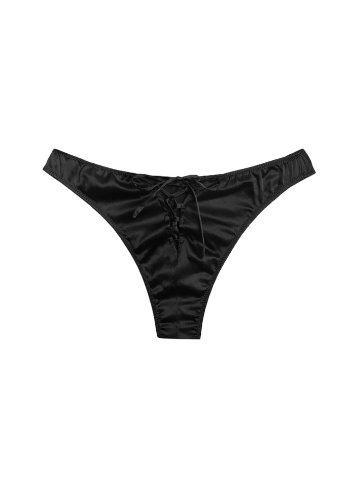 Laced Up Luxe Cheeky-black-flat