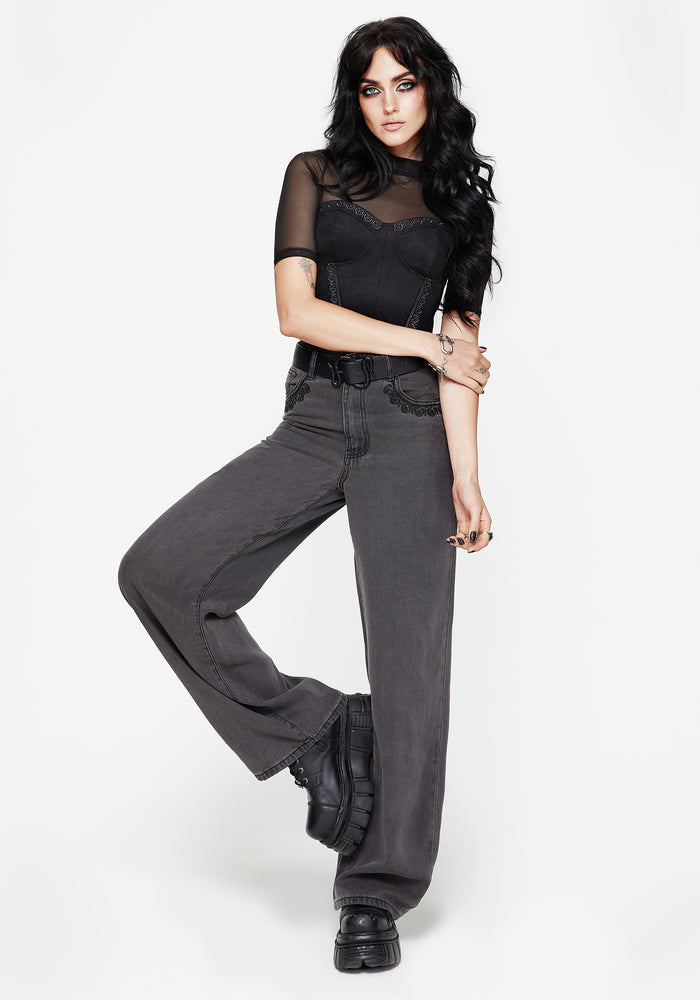 Lauma Faux Suede Corset Top