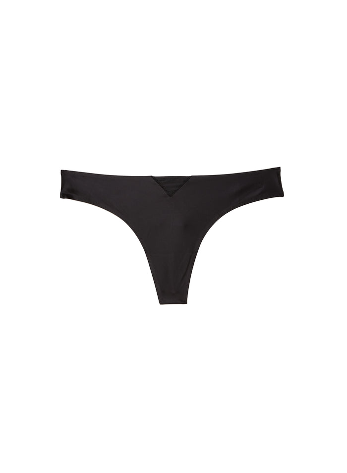 Le Gloss Thong-black-flat
