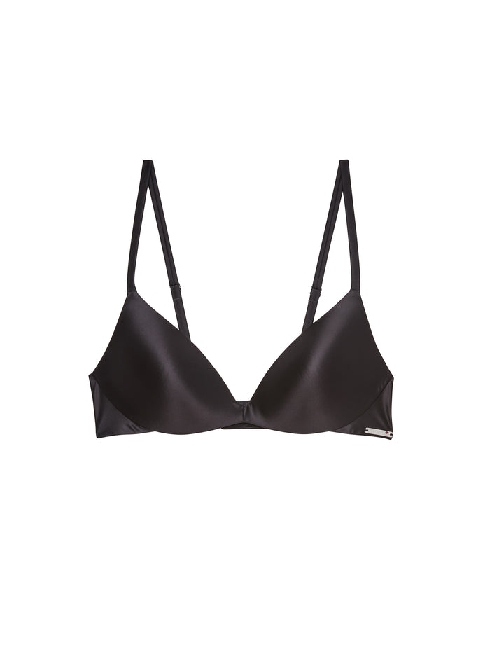 Le Gloss Wireless Push Up Bra-black-flat
