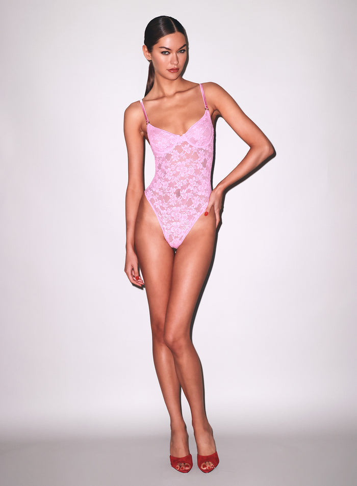Le Stretch Lace Bodysuit-bisou