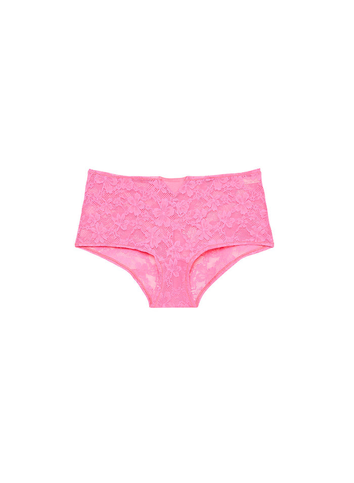Le Stretch Lace Boyshort-floral pink-flat