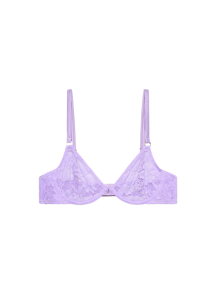 Le Stretch Lace Demi Bra-light lilac-flat