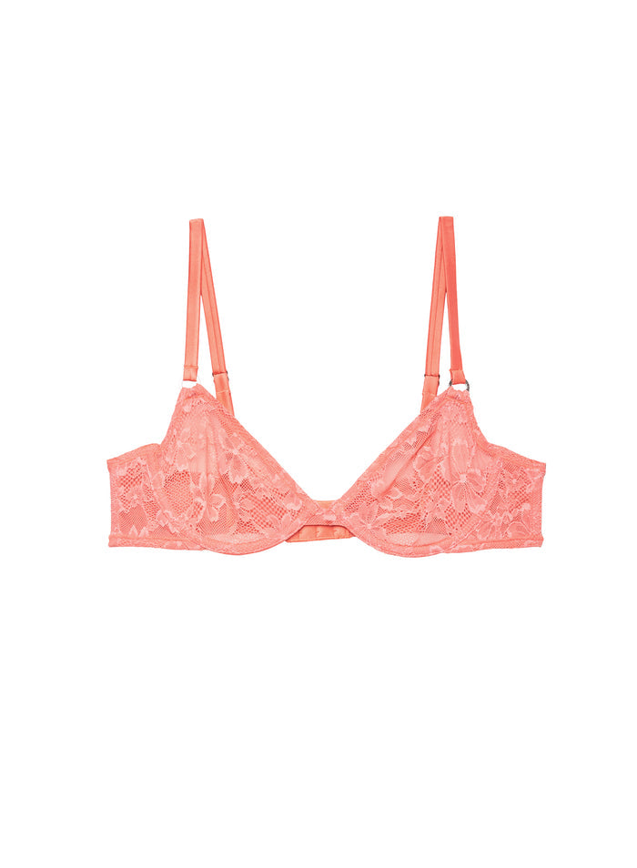 Le Stretch Lace Demi Bra-apricot-flat