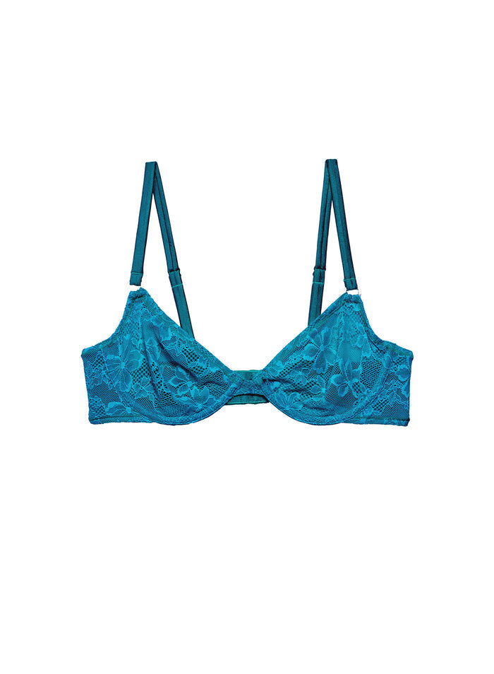 Le Stretch Lace Demi Bra-aquamarine-flat