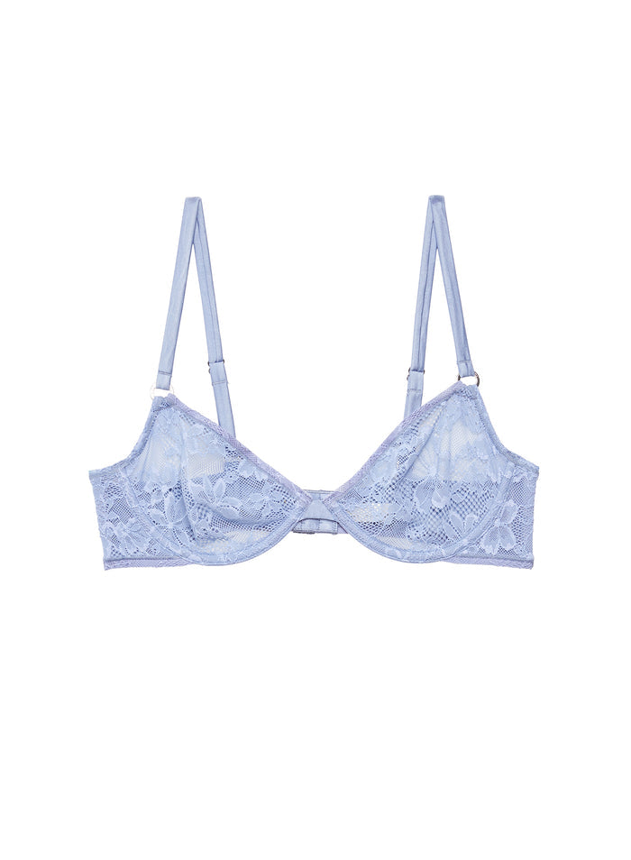 Le Stretch Lace Demi Bra-denim blue-flat