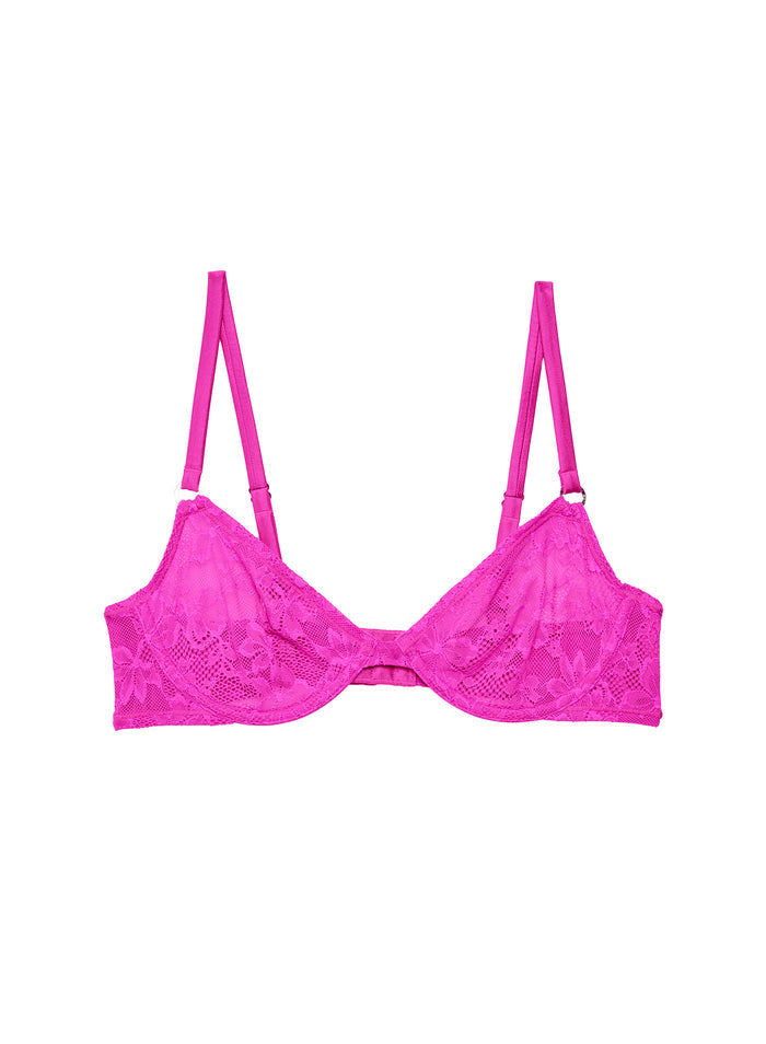 Le Stretch Lace Demi Bra-wild pink-flat