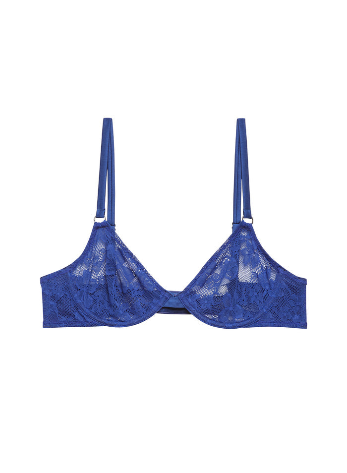 Le Stretch Lace Demi Bra-starry blue-flat