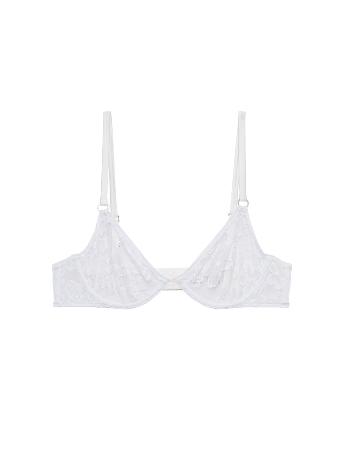 Le Stretch Lace Demi Bra-ivory-flat