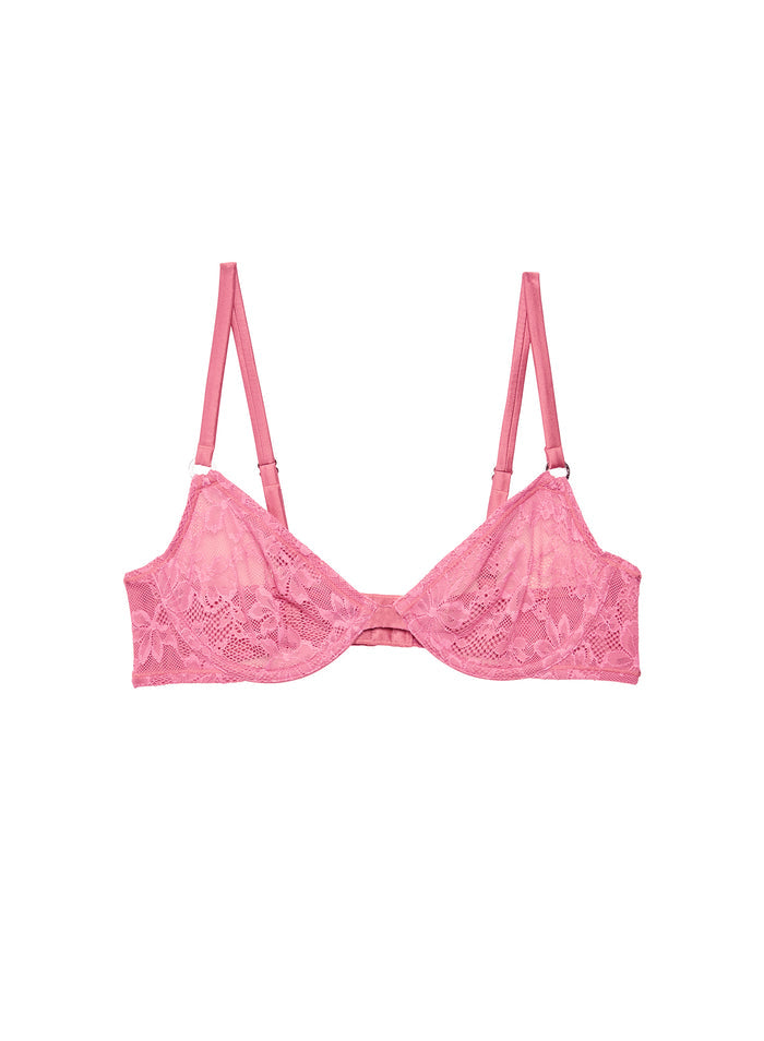 Le Stretch Lace Demi Bra-pink cadillac-flat