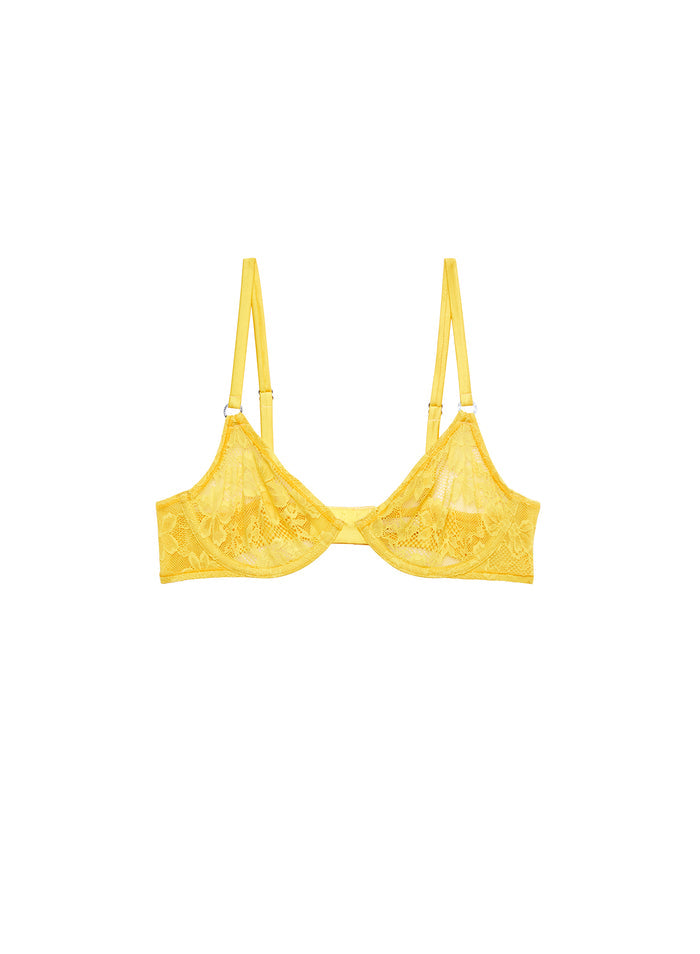 Le Stretch Lace Demi Bra-lemon-flat