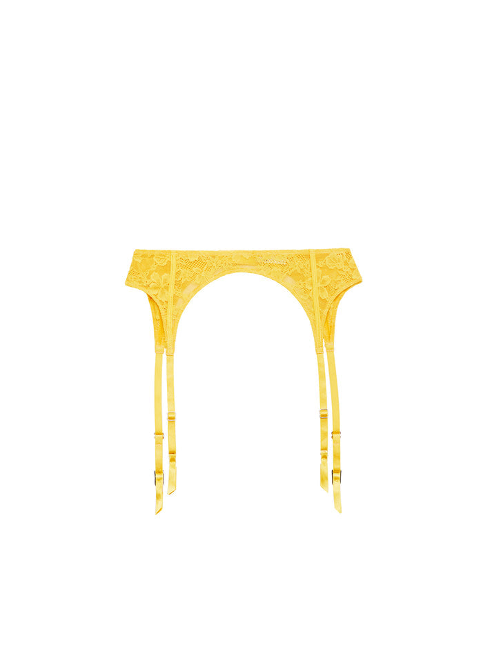 Le Stretch Lace Garter Belt-lemon-flat