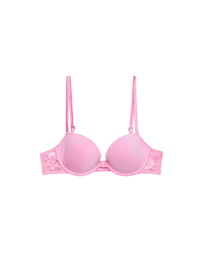 Le Stretch Lace Molded Demi Bra-bisou-flat