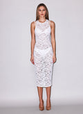 Le Stretch Lace Racer Tank Dress-ivory-Fleur du Mal