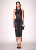 Le Stretch Lace Racer Tank Dress-black-Fleur du Mal