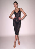 Le Stretch Lace Slip Dress-black-Fleur du Mal