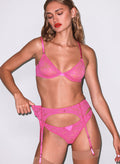Le Stretch Lace Thong-floral pink-Fleur du Mal