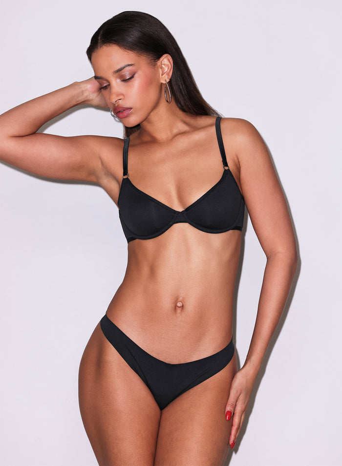 Le Stretch Micro Demi Bra-black