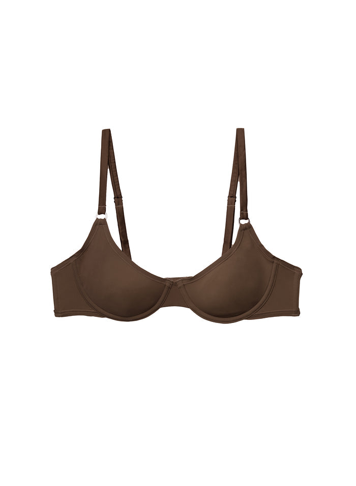 Le Stretch Micro Demi Bra-cocoa-flat