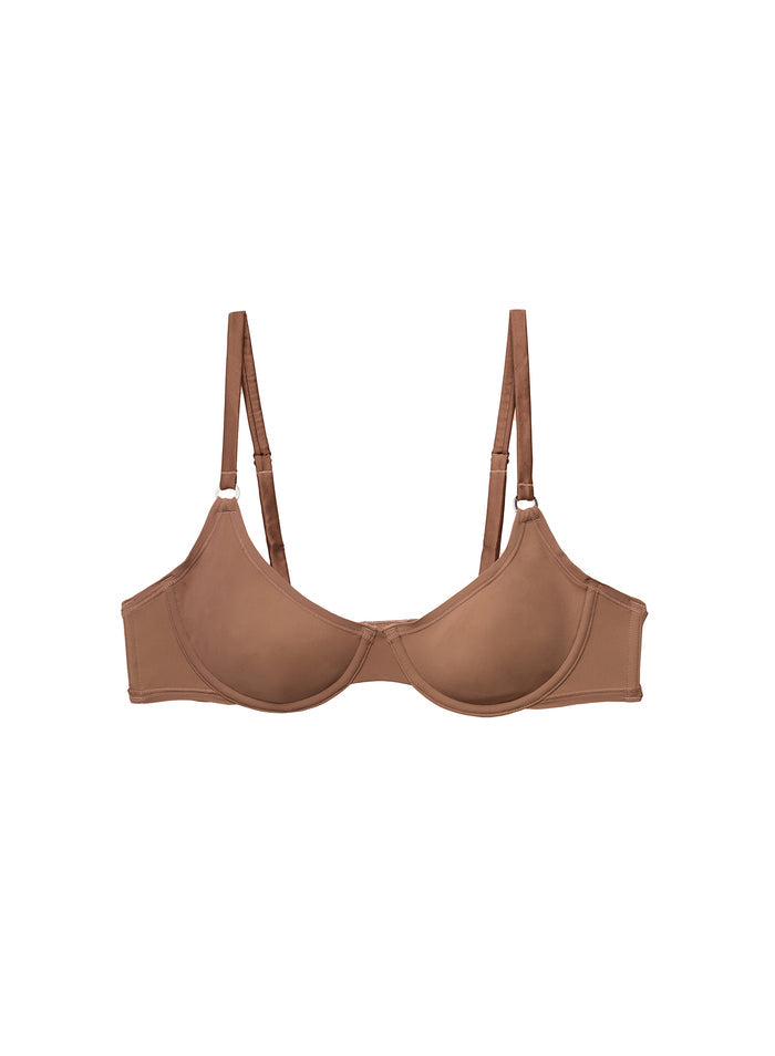 Le Stretch Micro Demi Bra-caramel-flat